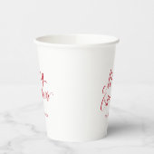 Gobelets En Papier Simple élégante Rouge Script moderne Noël (Gauche)