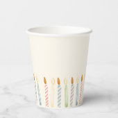 Gobelets En Papier Simple fête des bougies d'anniversaire (Verso)