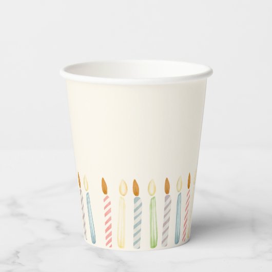 Gobelets En Papier Simple fête des bougies d'anniversaire (Verso)