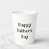 Gobelets En Papier Simple Fête des pères Party noir blanc (Verso)