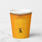 Gobelets En Papier Simple Gold Beer Monogram Christmas party (Recto)