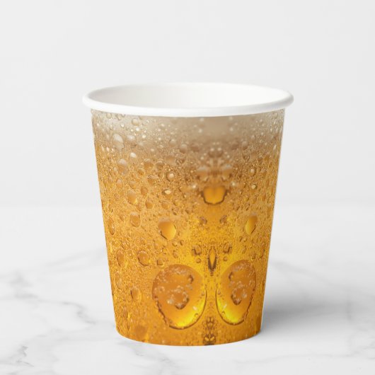 Gobelets En Papier Simple Gold Beer Monogram Christmas party (Verso)