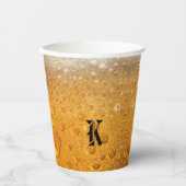 Gobelets En Papier Simple Gold Beer Monogram Christmas party (Recto)