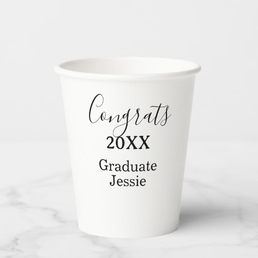 Gobelets En Papier Simple graduation congratulations minimal add clas (Recto)