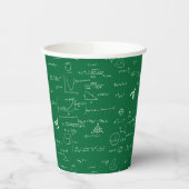 Gobelets En Papier Simple Green White Math Pattern (Gauche)