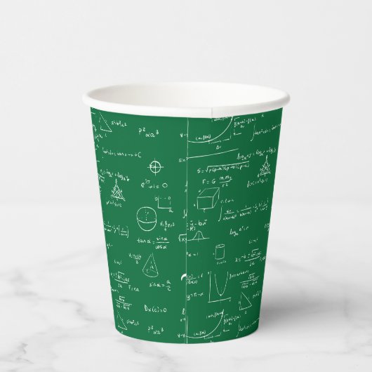 Gobelets En Papier Simple Green White Math Pattern (Droite)