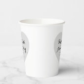 Gobelets En Papier Simple Happy 25th Anniversary Silver Heart Elegant (Gauche)