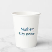 Gobelets En Papier simple lettre initiale monogramme ajouter votre no (Verso)