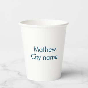 Gobelets En Papier simple lettre initiale monogramme ajouter votre no