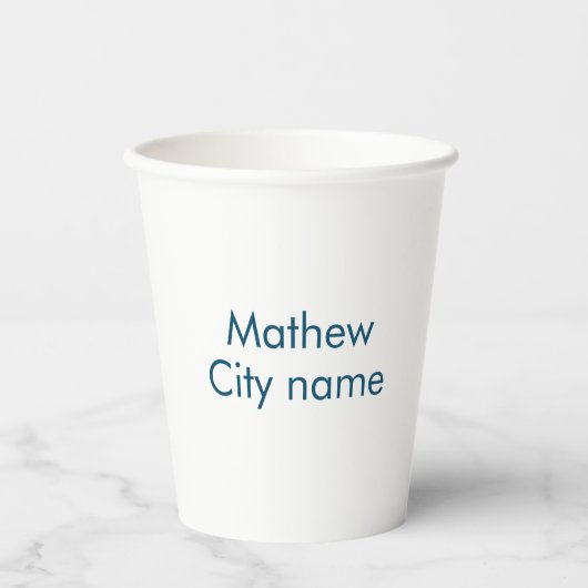 Gobelets En Papier simple lettre initiale monogramme ajouter votre no (Recto)