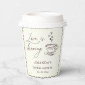 Gobelets En Papier Simple Love is Brewing Coffee Bridal Shower (Verso)