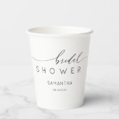 Gobelets En Papier Simple Mariage Calligraphie Noir & Blanc (Verso)