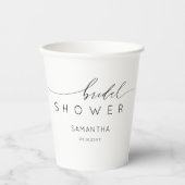 Gobelets En Papier Simple Mariage Calligraphie Noir & Blanc (Recto)