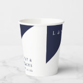 Gobelets En Papier Simple Marine Bleu Blanc Élégant Mariage Monogramm (Gauche)