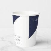 Gobelets En Papier Simple Marine Bleu Blanc Élégant Mariage Monogramm (Droite)