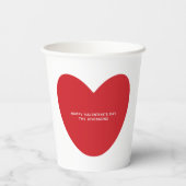 Gobelets En Papier Simple mignon coeur rouge coutume Saint Valentin (Verso)