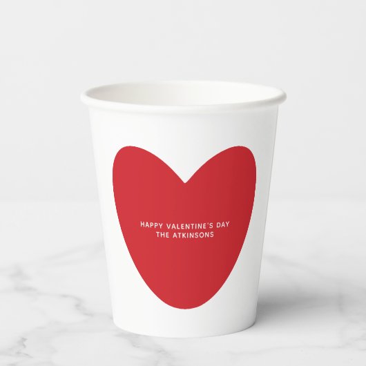 Gobelets En Papier Simple mignon coeur rouge coutume Saint Valentin (Verso)