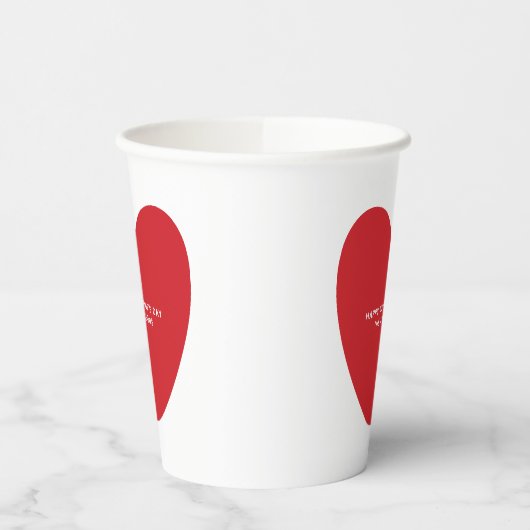 Gobelets En Papier Simple mignon coeur rouge coutume Saint Valentin (Gauche)