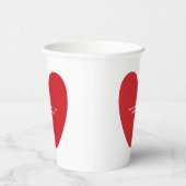 Gobelets En Papier Simple mignon coeur rouge coutume Saint Valentin (Droite)