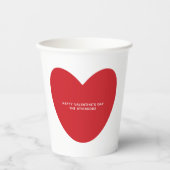 Gobelets En Papier Simple mignon coeur rouge coutume Saint Valentin (Recto)