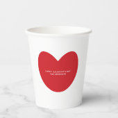 Gobelets En Papier Simple mignon coeur rouge coutume Saint Valentin (Recto)
