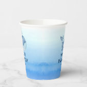 Gobelets En Papier Simple mignonne Baleine Bleu Mer Joyeux Anniversai (Gauche)