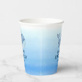 Gobelets En Papier Simple mignonne Baleine Bleu Mer Joyeux Anniversai (Droite)