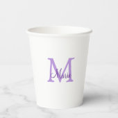 Gobelets En Papier simple minimal add name monogram pink red throw (Verso)