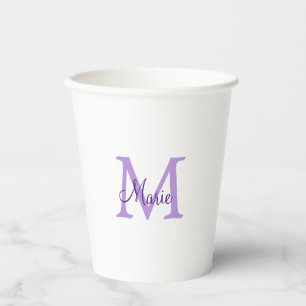 Gobelets En Papier simple minimal add name monogram pink red throw