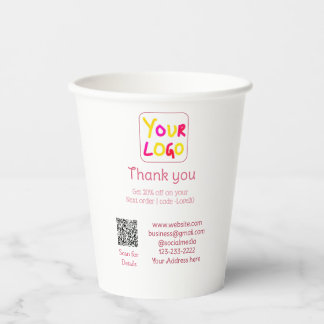 Gobelets En Papier simple minimal add your logo/design here text Q R