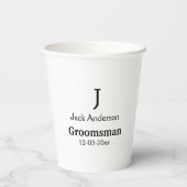 Gobelets En Papier SIMPLE MINIMAL ajouter votre nom toiletteur person (Verso)