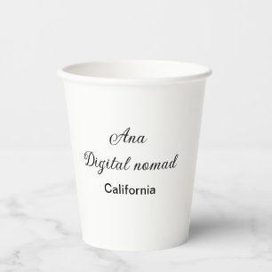 Gobelets En Papier Simple minimal ajoutez votre nom texte lieu califo