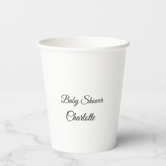 Gobelets En Papier SIMPLE MINIMAL.CUTIE ADD NAME BABY baby shower Thr (Verso)