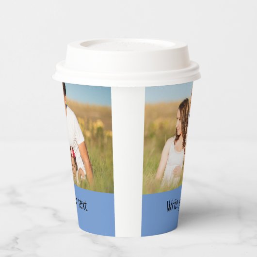 Gobelets En Papier simple minimum ajouter votre texte photo noël      (Gauche)