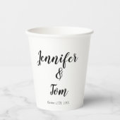 Gobelets En Papier simple minimum calligraphie mariage ajouter votre (Recto)