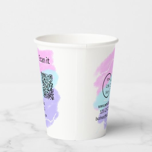 Gobelets En Papier Simple minimum q r code ajouter logo code d'analys (Droite)