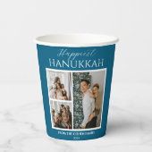 Gobelets En Papier Simple moderne Happiest Hanoukka Elegant 3 Photo (Verso)