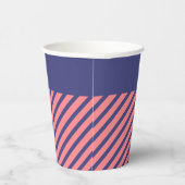 Gobelets En Papier Simple moderne Midnight Blue Light Coral Grandes (Droite)