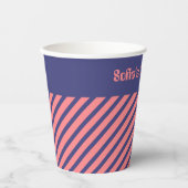 Gobelets En Papier Simple moderne Midnight Blue Light Coral Grandes (Recto)