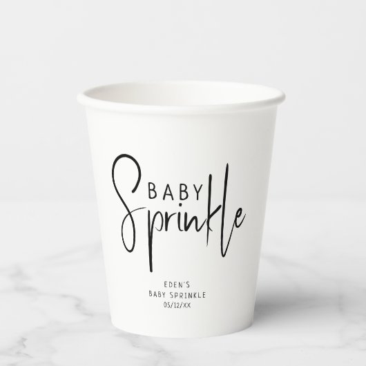 Gobelets En Papier Simple moderne Neutral Bébé Sprinkel (Recto)