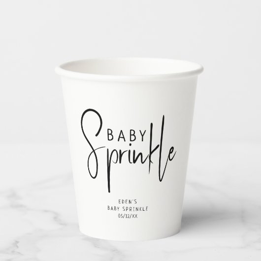 Gobelets En Papier Simple moderne Neutral Bébé Sprinkel (Recto)