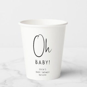 Gobelets En Papier Simple moderne Neutral Oh Baby ! Baby shower