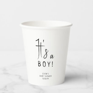 Gobelets En Papier Simple moderne Neutre C'est un Baby shower garçon