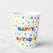 Gobelets En Papier Simple moderne Pastel Star fête d'anniversaire col (Recto)