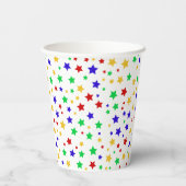 Gobelets En Papier Simple moderne rouge vert étoile fête d'anniversai (Verso)