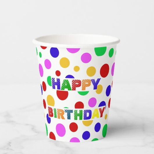 Gobelets En Papier Simple moderne rouge vert Polka dot fête d'anniver (Recto)
