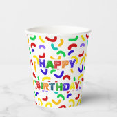 Gobelets En Papier Simple moderne rouge vert saupoudrer fête d'annive (Recto)