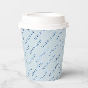 Gobelets En Papier Simple motif de texte personnalisé bleu cobalt min