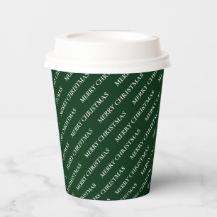 Gobelets En Papier Simple motif de texte personnalisé pour Noël en ve