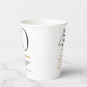 Gobelets En Papier Simple Or Noir et Blanc 40 Ans (Droite)